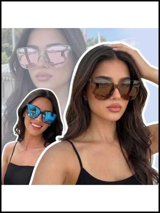 Polarized Cat Eye Sunglasses for Women UV400 Oversized Retro main image 5